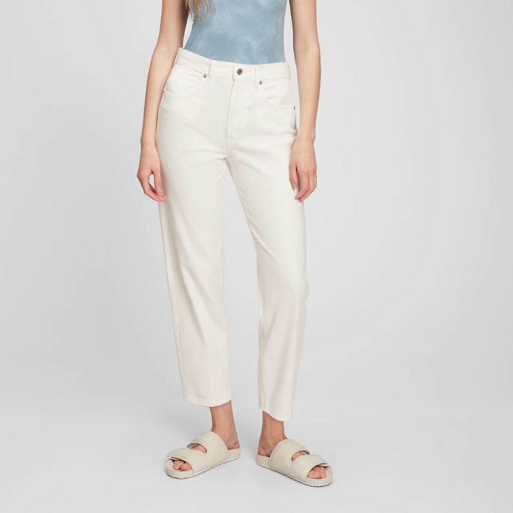 NWT | GAP | High Rise Barrel Jeans | Size 27 | Dove White